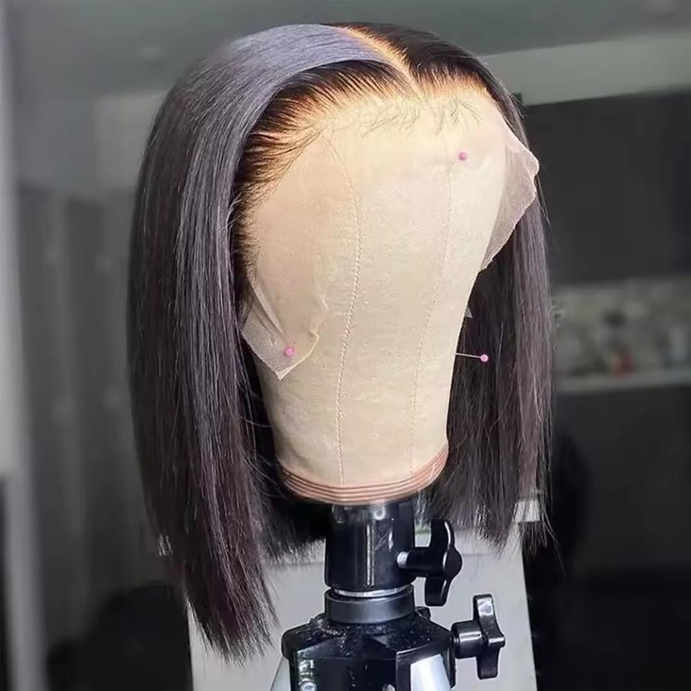 Glueless Wear And Go Human Hair Wig - 200% Density 8-14 Inch Short Straight