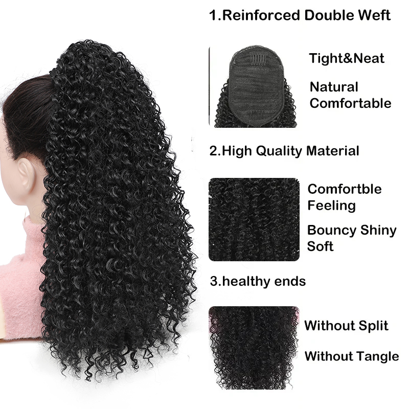 Long Curly Drawstring Ponytail - Drawstring Afro Curly Puff Ponytail ulasan dan harga