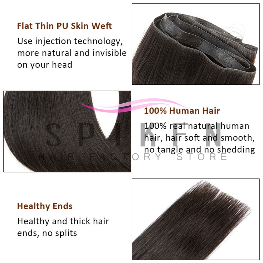 SPIKFN Long Tape Weft Human Ha - Invisible Tape In Extensions Real Hair ulasan dan harga