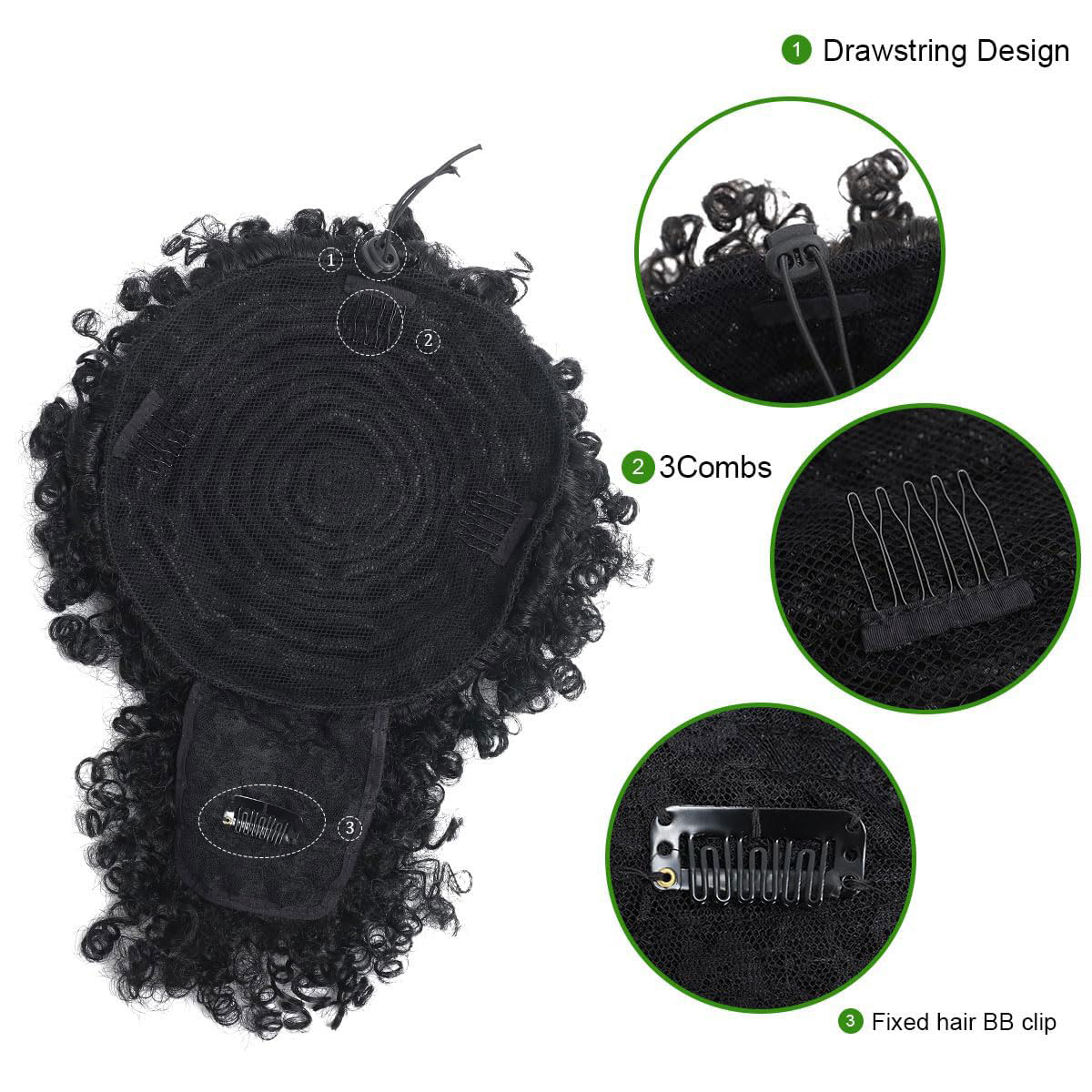 Afro Puff Kinky Curly Hair Upd - Drawstring Afro Curly Puff Ponytail ulasan dan harga