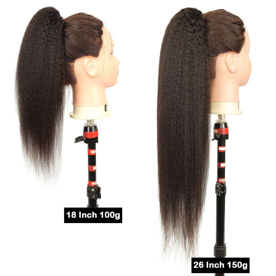 [Yvonne] Kinky Straight Drawst - Seamless Clip In Hair Extensions Human Hair ulasan dan harga