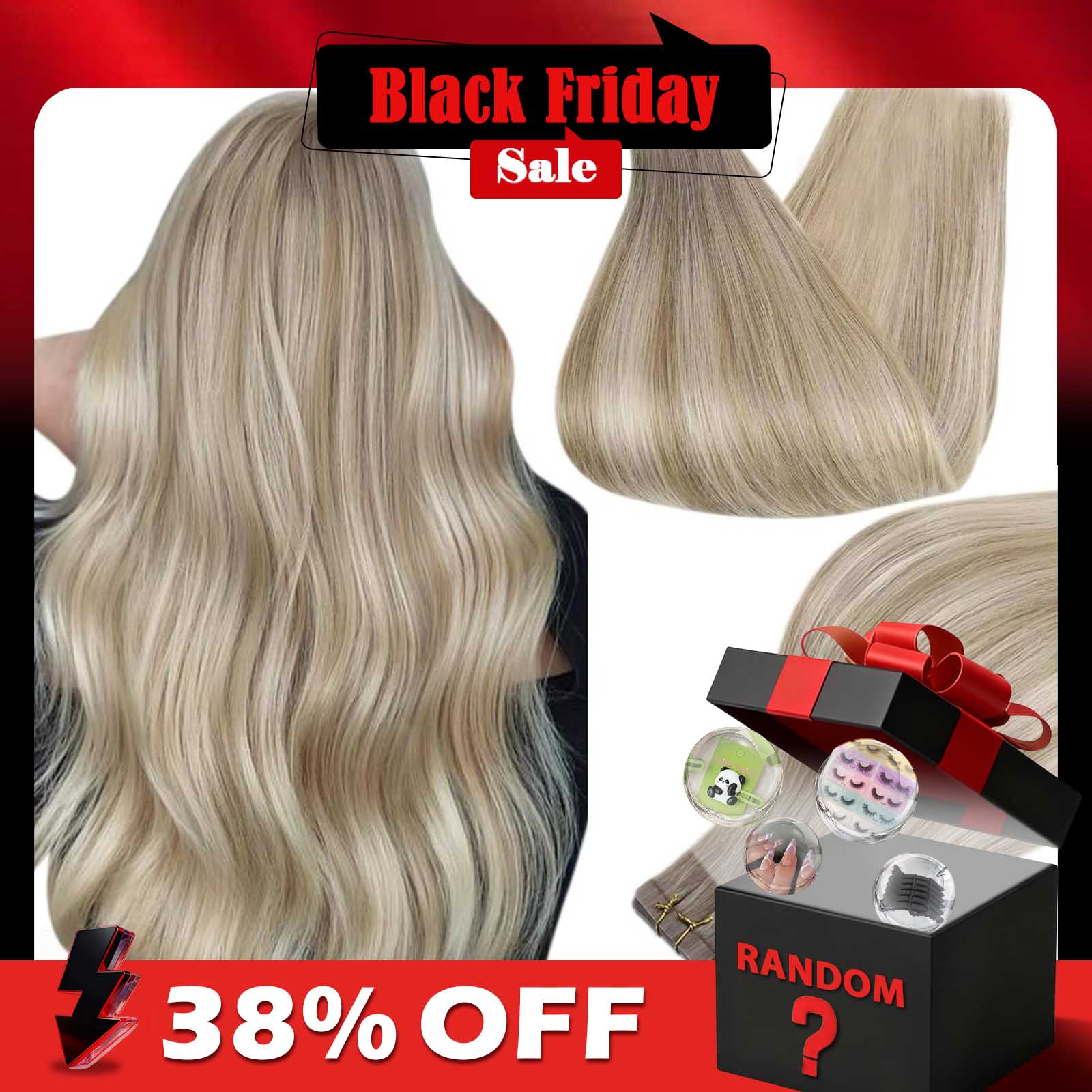 Full Shine Tape In Human Hair  - Invisible Tape In Extensions Real Hair ulasan dan harga