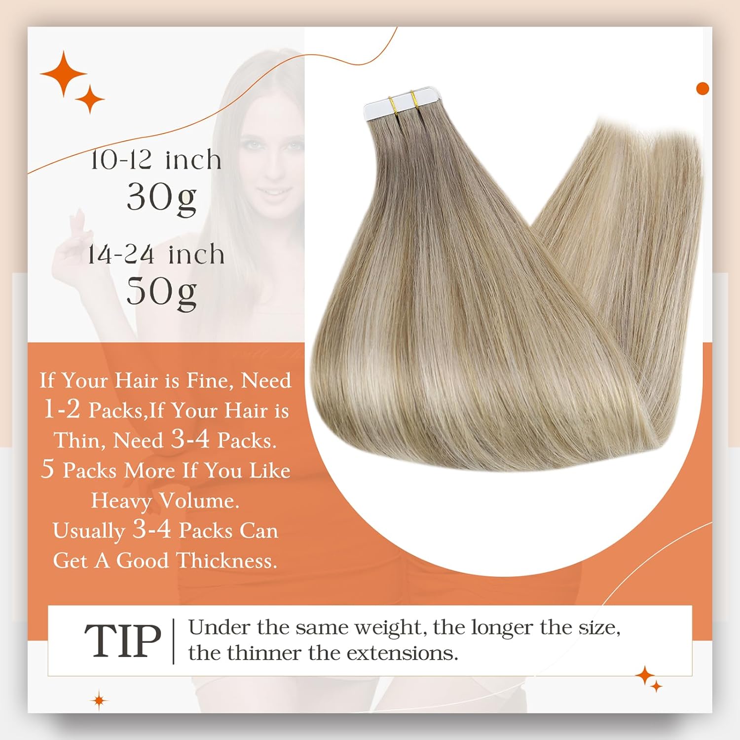 Full Shine Tape In Human Hair  - Invisible Tape In Extensions Real Hair ulasan dan harga