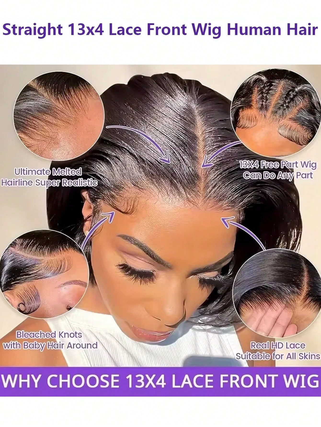 Gowik 250% Density 13x4 Lace F - Pre Parted 13X4 Lace Front Bob Wig ulasan dan harga