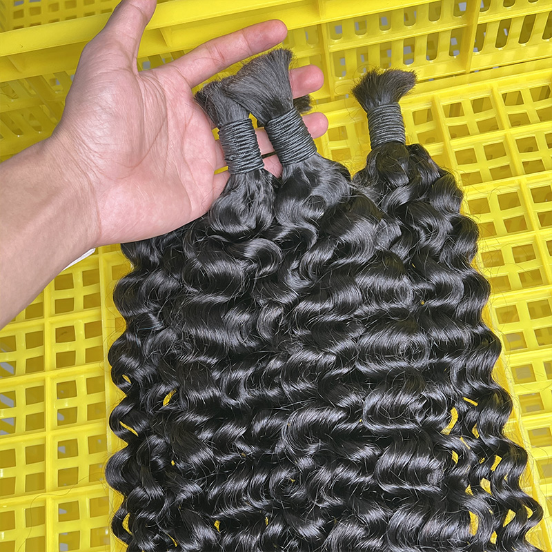 100% Human Hair Bulk for Braid - Water Wave Bulk Human Hair For Braiding ulasan dan harga