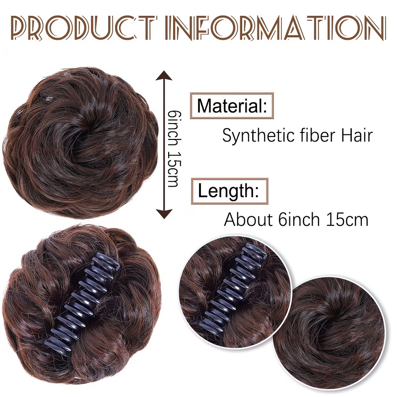 Synthetic Messy Bun Short Curl - Claw Clip Messy Bun Hair Piece ulasan dan harga