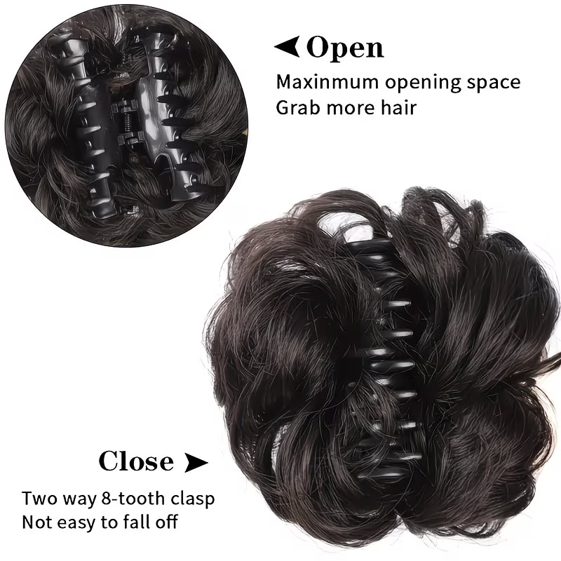 Synthetic Messy Bun Short Curl - Claw Clip Messy Bun Hair Piece ulasan dan harga