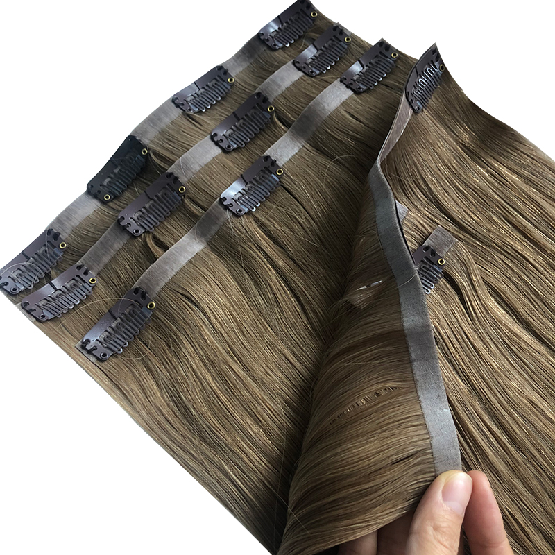 Straight Invisible PU Clip In  - Seamless Clip In Hair Extensions Human Hair ulasan dan harga