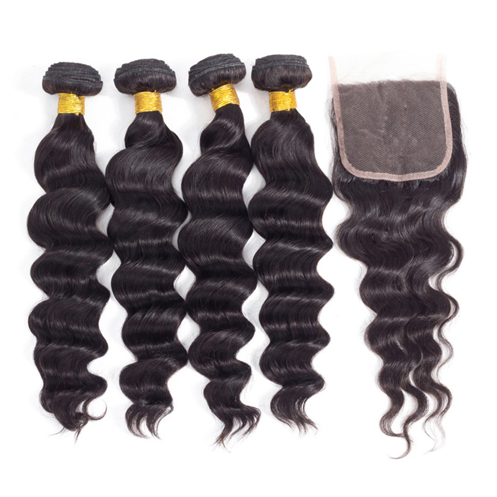 30 Inch Loose Wave Bundles Hum - Deep Wave 3 Bundles With Closure ulasan dan harga