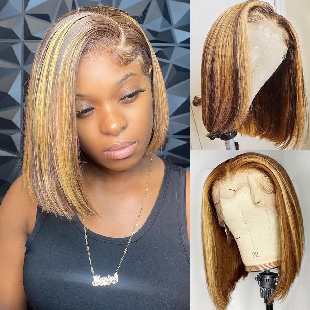 Bob Wig Human Hair 13x4 HD Lac - Pre Parted 13X4 Lace Front Bob Wig ulasan dan harga