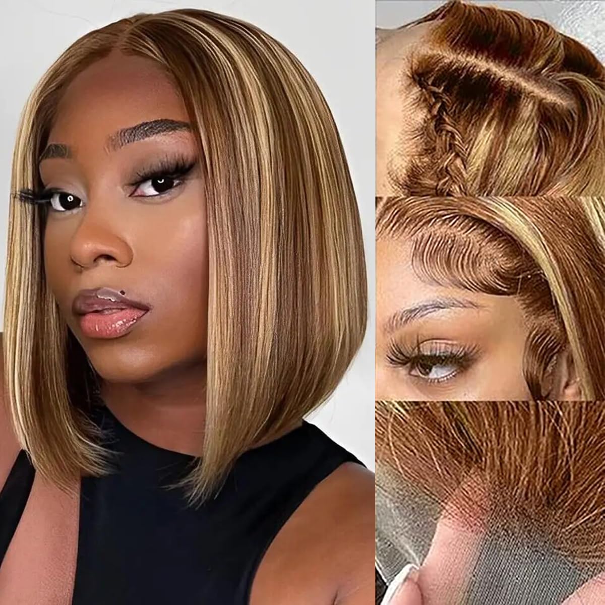 Bob Wig Human Hair 13x4 HD Lac - Pre Parted 13X4 Lace Front Bob Wig ulasan dan harga