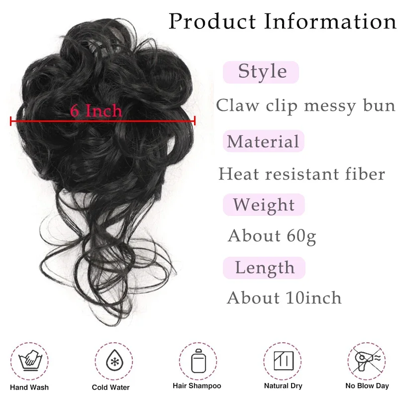 Messy Hair Bun Hair pieces for - Claw Clip Messy Bun Hair Piece ulasan dan harga