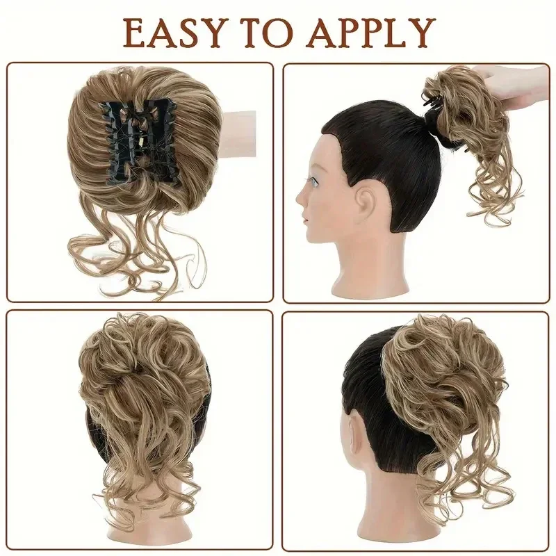 Messy Hair Bun Hair pieces for - Claw Clip Messy Bun Hair Piece ulasan dan harga