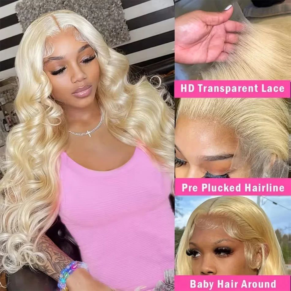 613 13x6 HD Transparent Lace F - 613 Blonde Body Wave Lace Front Wig ulasan dan harga