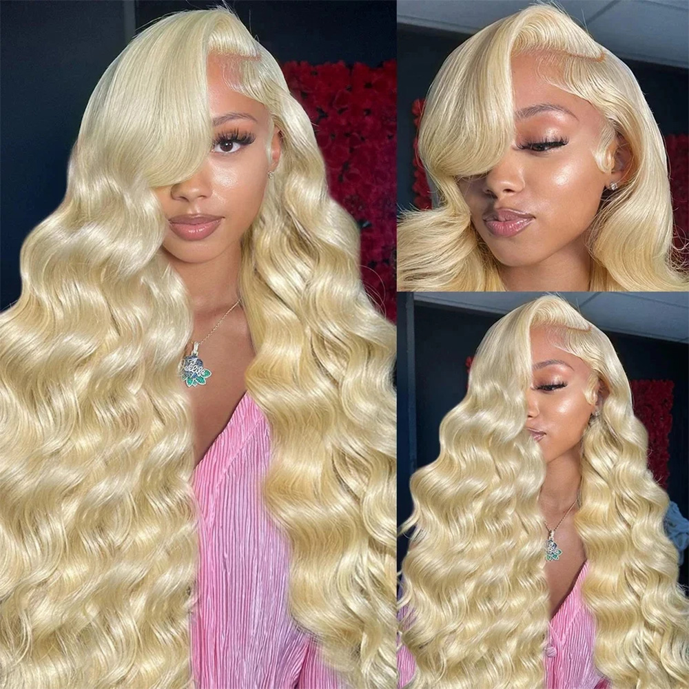 613 13x6 HD Transparent Lace F - 613 Blonde Body Wave Lace Front Wig ulasan dan harga