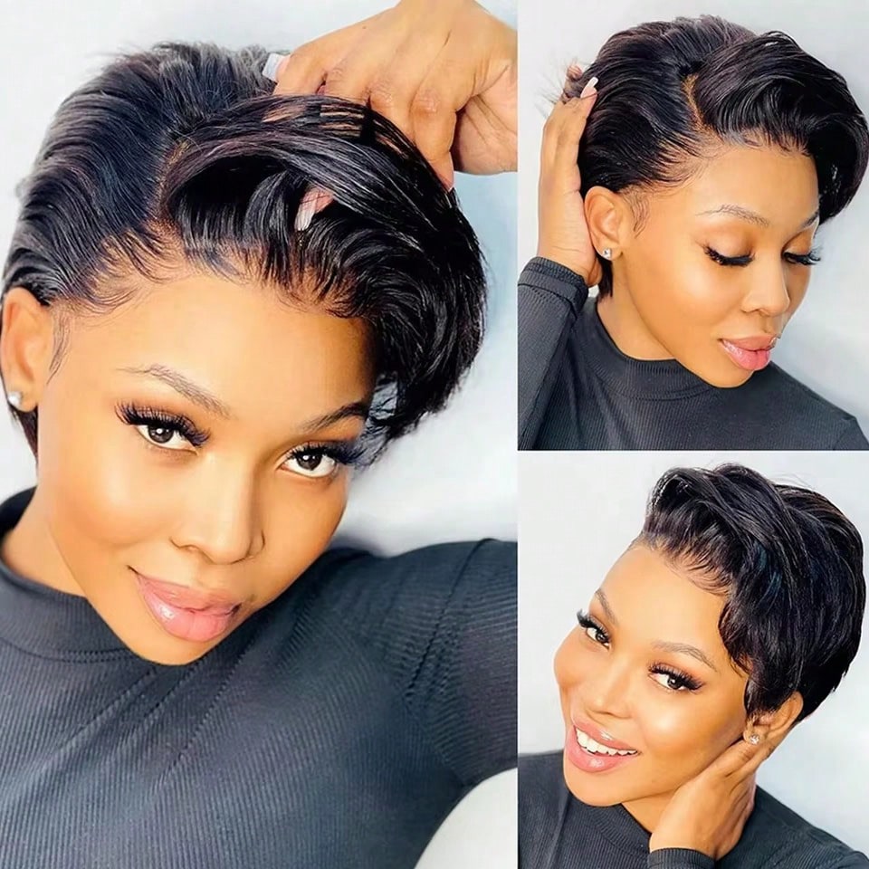 Short Cheap Wholesale Pixie Cu - Short Pixie Cut Wig Human Hair Cheap ulasan dan harga