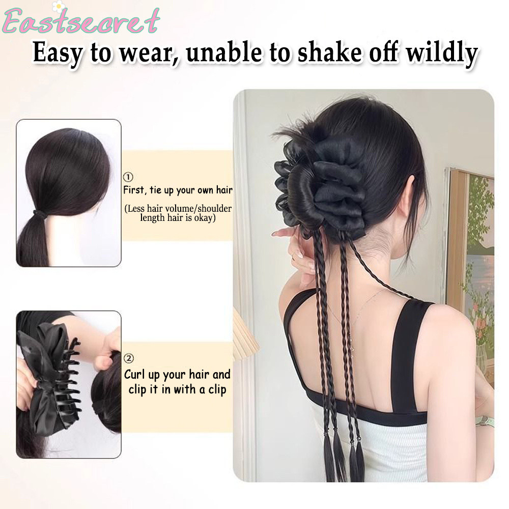 Black Bow Half-tie Hair Claw C - Claw Clip Messy Bun Hair Piece ulasan dan harga
