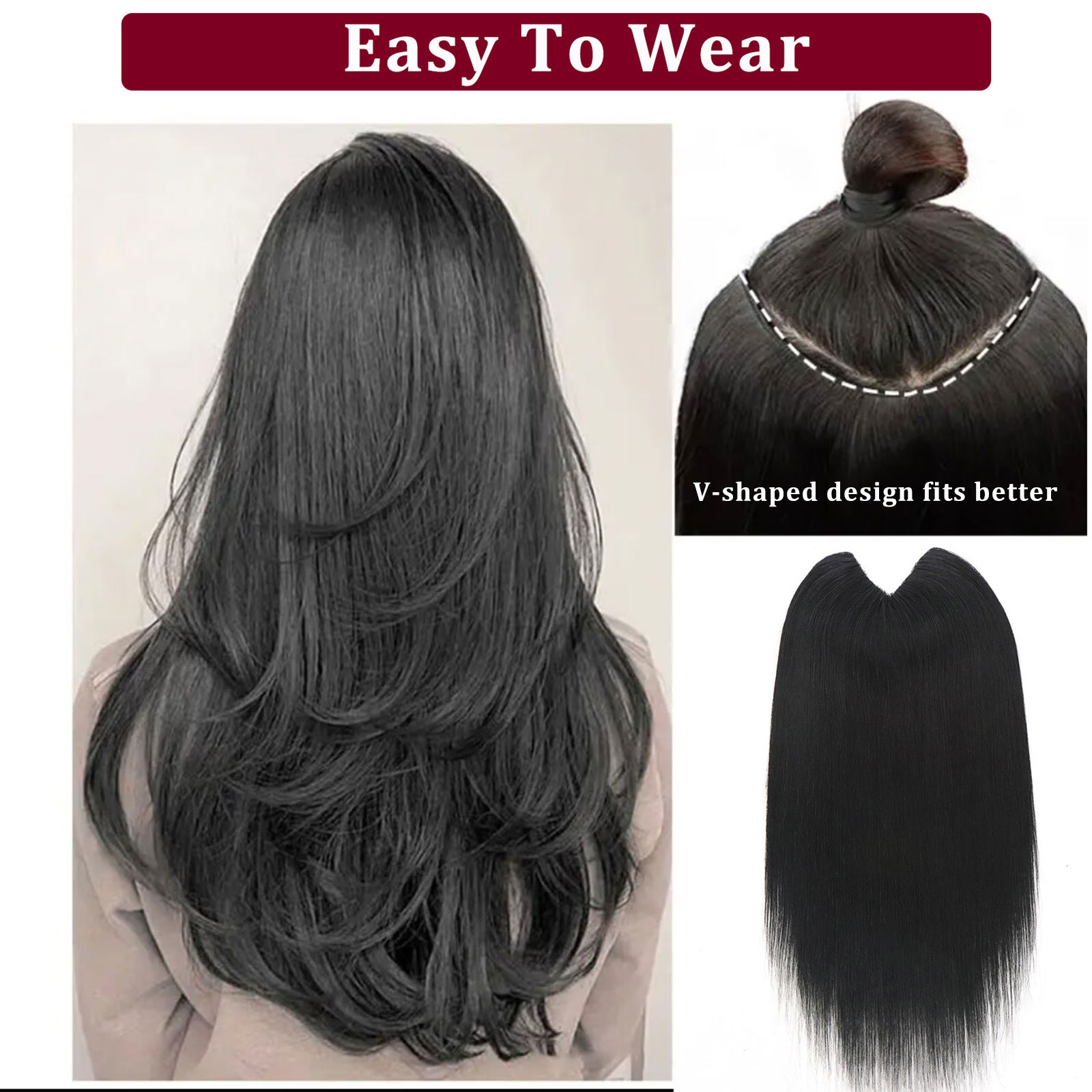 V Shape Clip In Human Hair Ext - Seamless Clip In Hair Extensions Human Hair ulasan dan harga