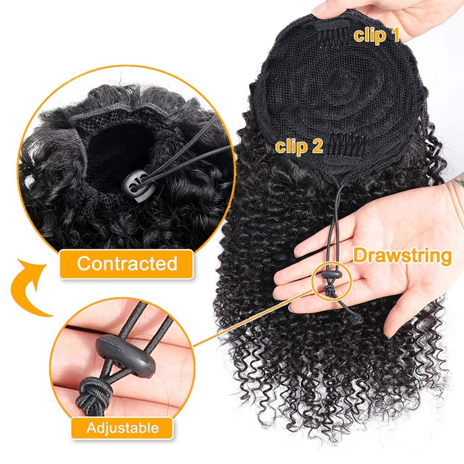 Ponytail Human Hair Afro Kinky - Seamless Clip In Hair Extensions Human Hair ulasan dan harga