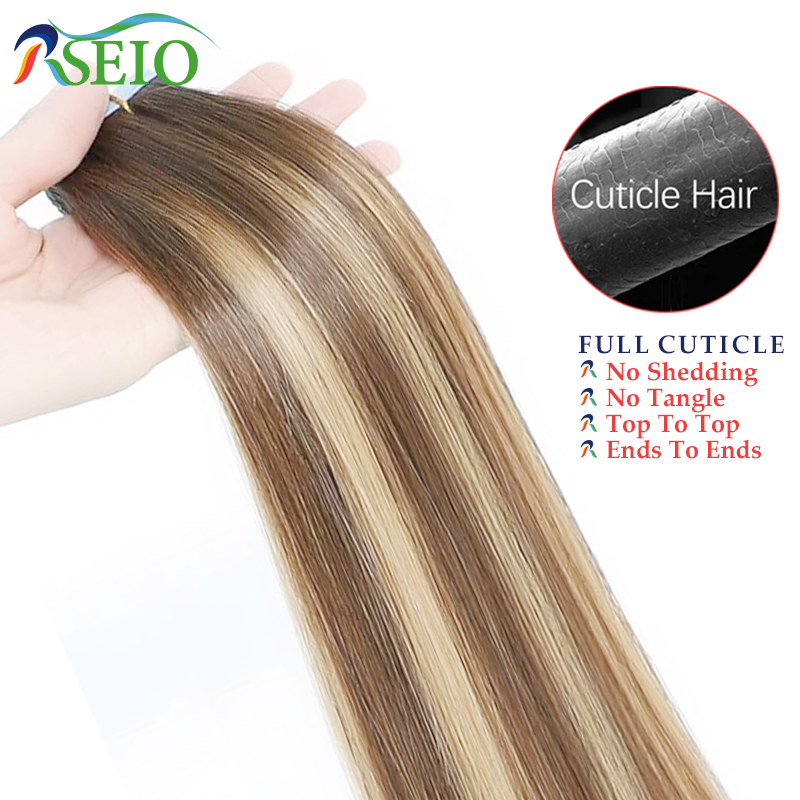 RSEIO Straight Tape In Human H - Invisible Tape In Extensions Real Hair ulasan dan harga