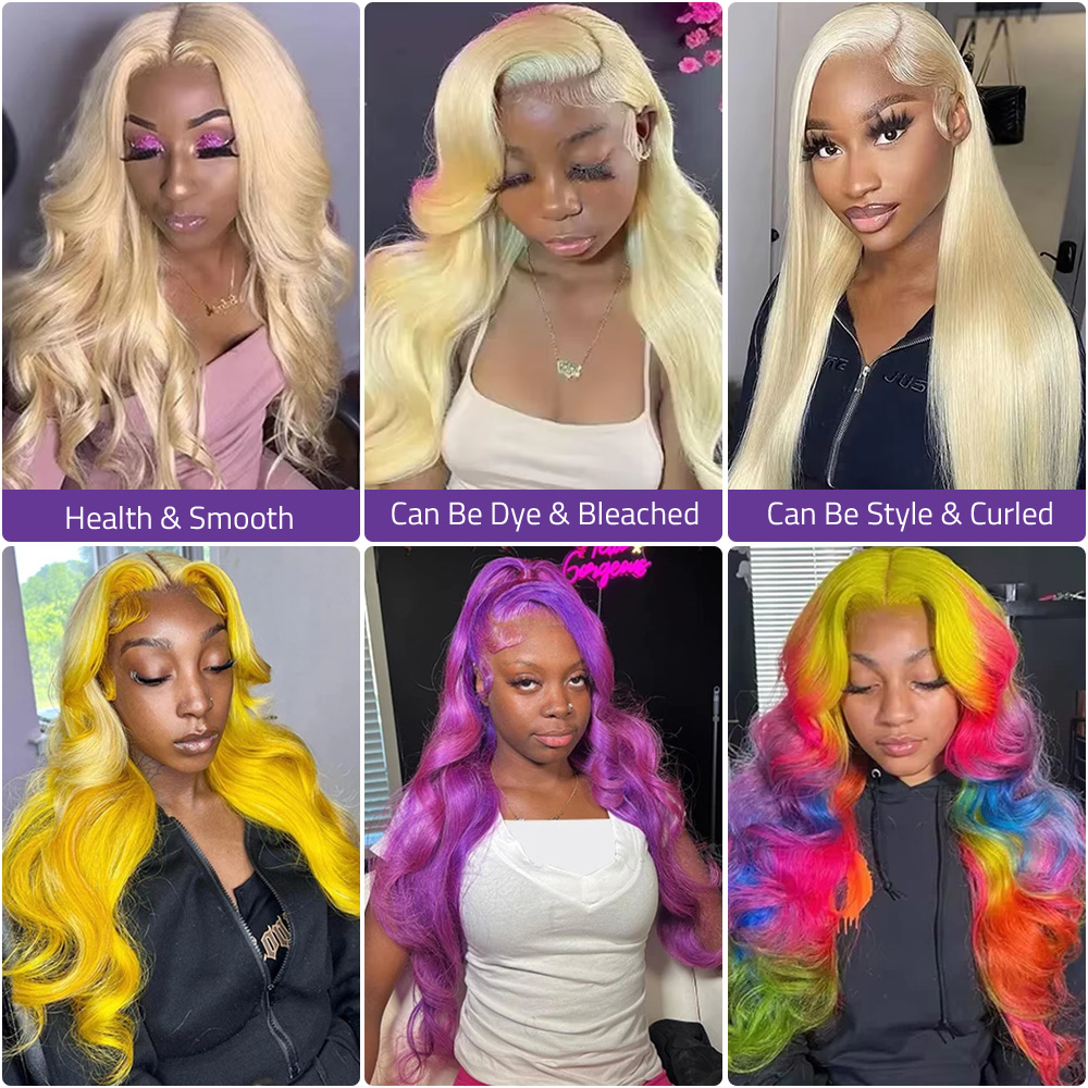 13x4 13x6 HD Transparent Lace  - 613 Blonde Body Wave Lace Front Wig ulasan dan harga
