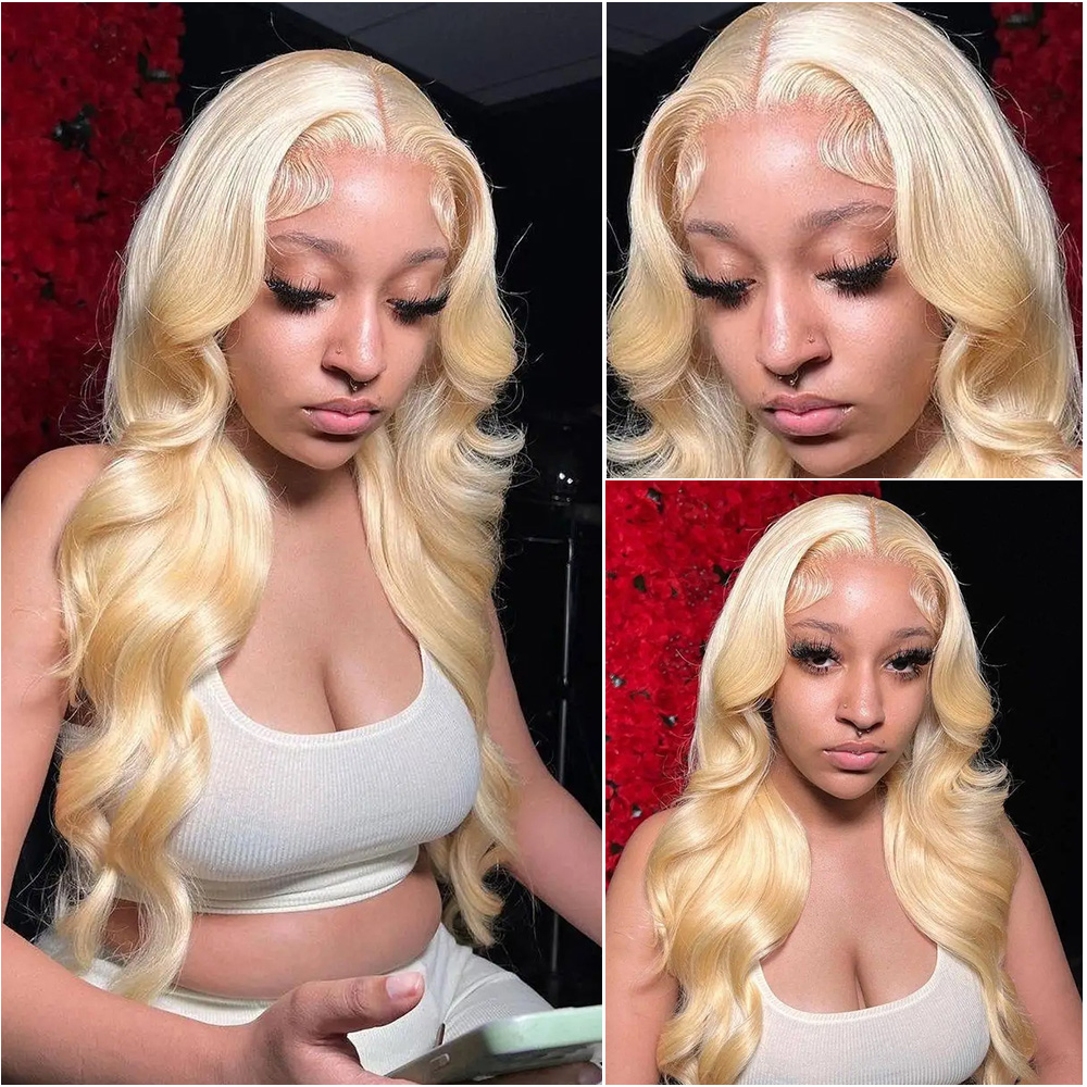 13x4 13x6 HD Transparent Lace  - 613 Blonde Body Wave Lace Front Wig ulasan dan harga