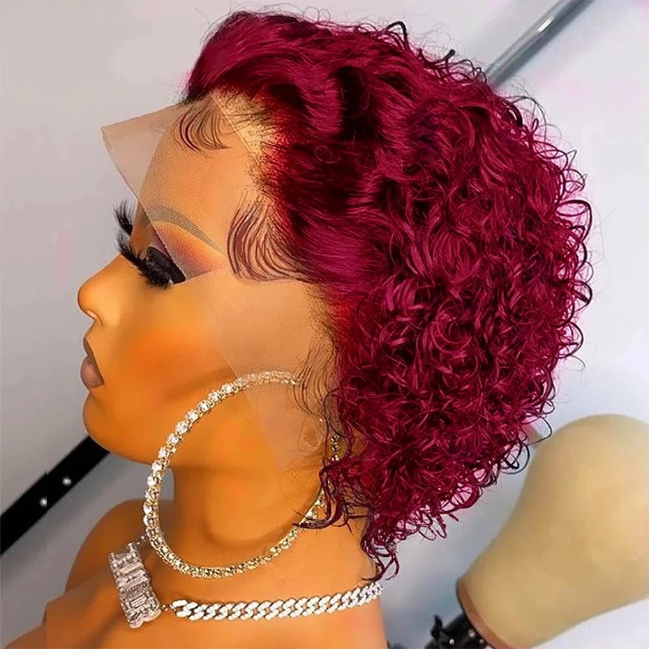 Pixie Cut Wig 99J Color Lace W - Short Pixie Cut Wig Human Hair Cheap ulasan dan harga