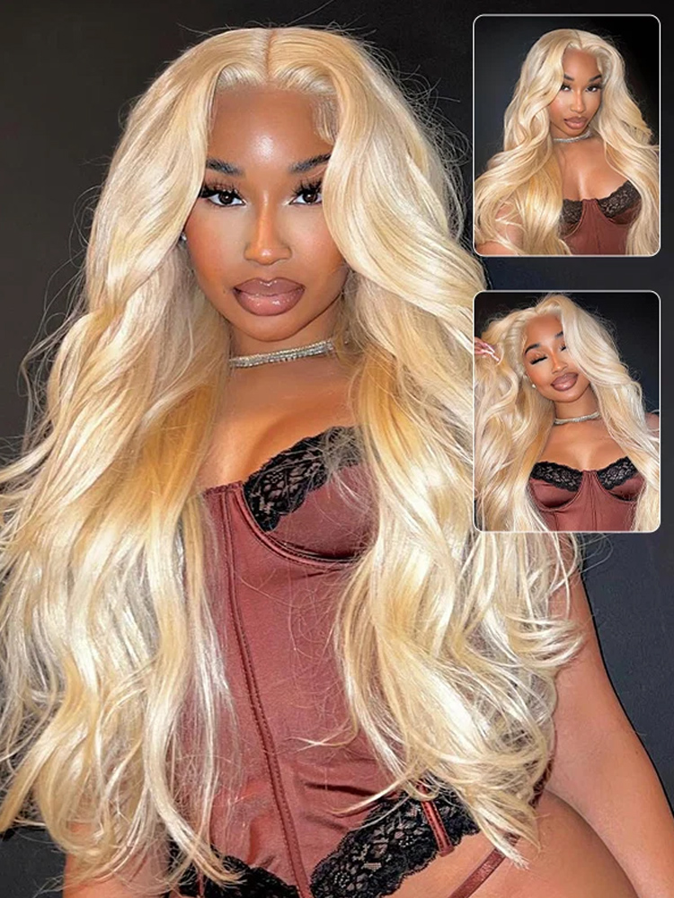 613 Honey Blonde Colored 40 In - 613 Blonde Body Wave Lace Front Wig ulasan dan harga