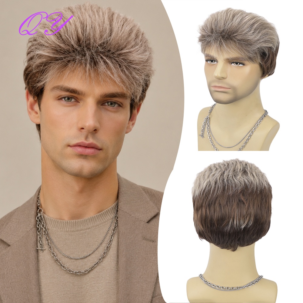 Synthetic Short Brown Flaxen M - Synthetic Wigs ulasan dan harga