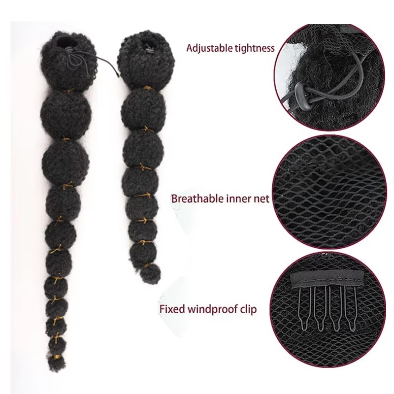 Kinky Afro Puff Ponytail Exten - Drawstring Afro Curly Puff Ponytail ulasan dan harga