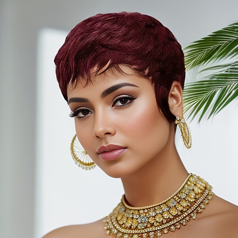 Red Wig Human Hair Short Pixie - Short Pixie Cut Wig Human Hair Cheap ulasan dan harga