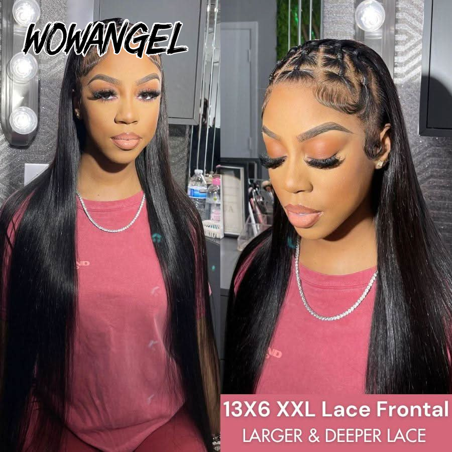 WOWANGEL Straight Lace Front W - Human Hair Wigs ulasan dan harga