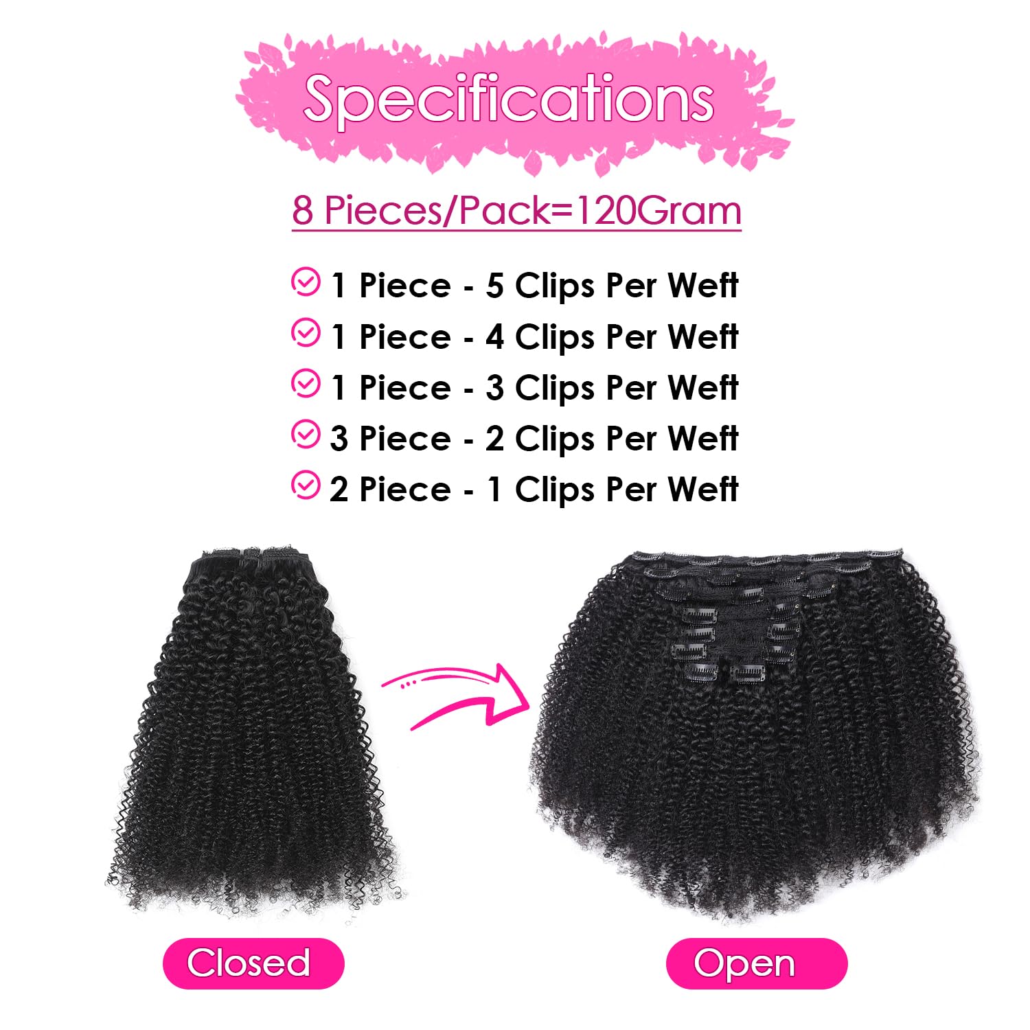 Afro Curly Clip-In Human Remy  - Seamless Clip In Hair Extensions Human Hair ulasan dan harga