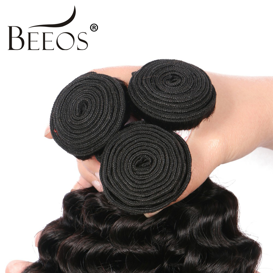 BEEOS Natural Deep Wave Bundle - Deep Wave 3 Bundles With Closure ulasan dan harga