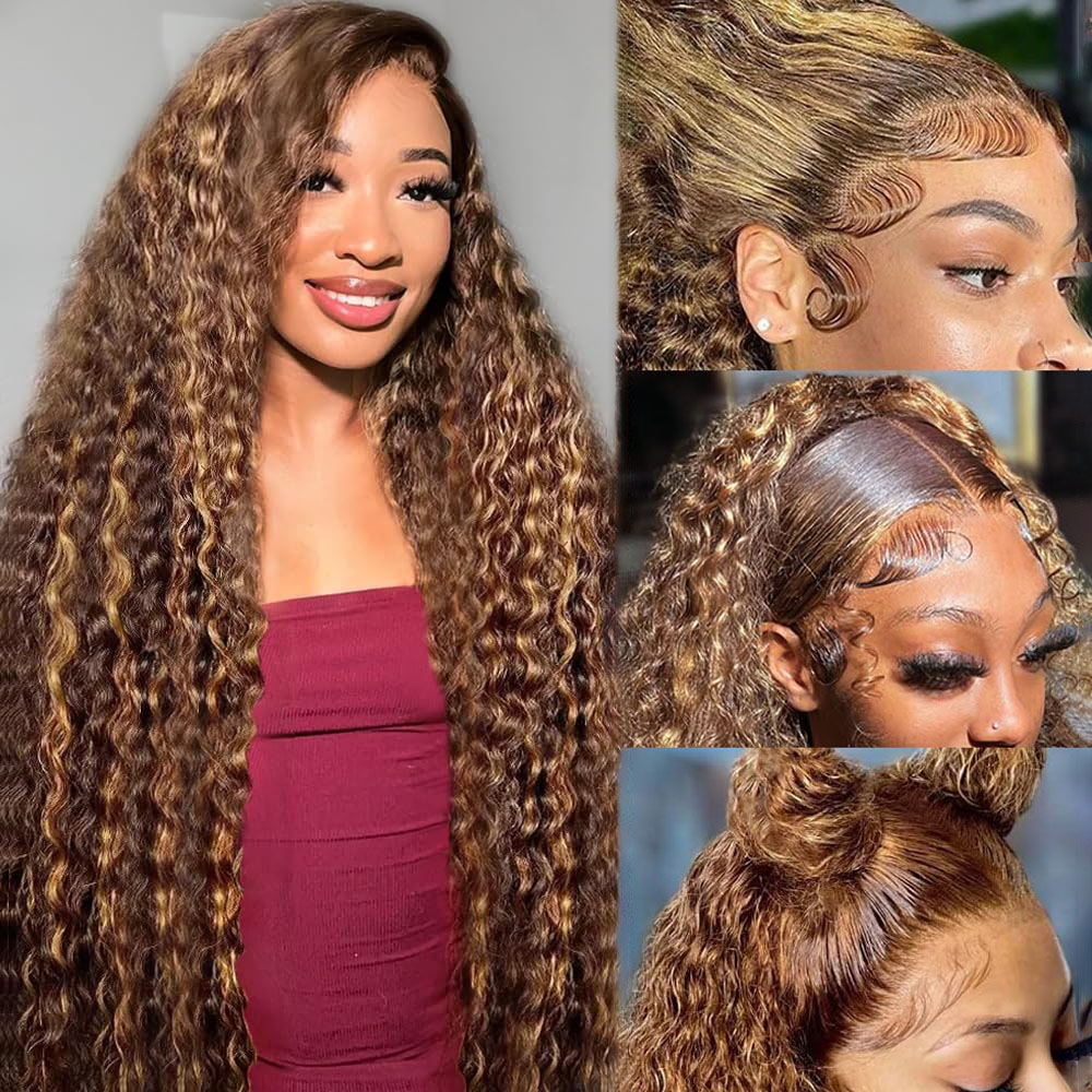 36 Inch Deep Wave P4/27 Highli - Lace Front Wigs ulasan dan harga