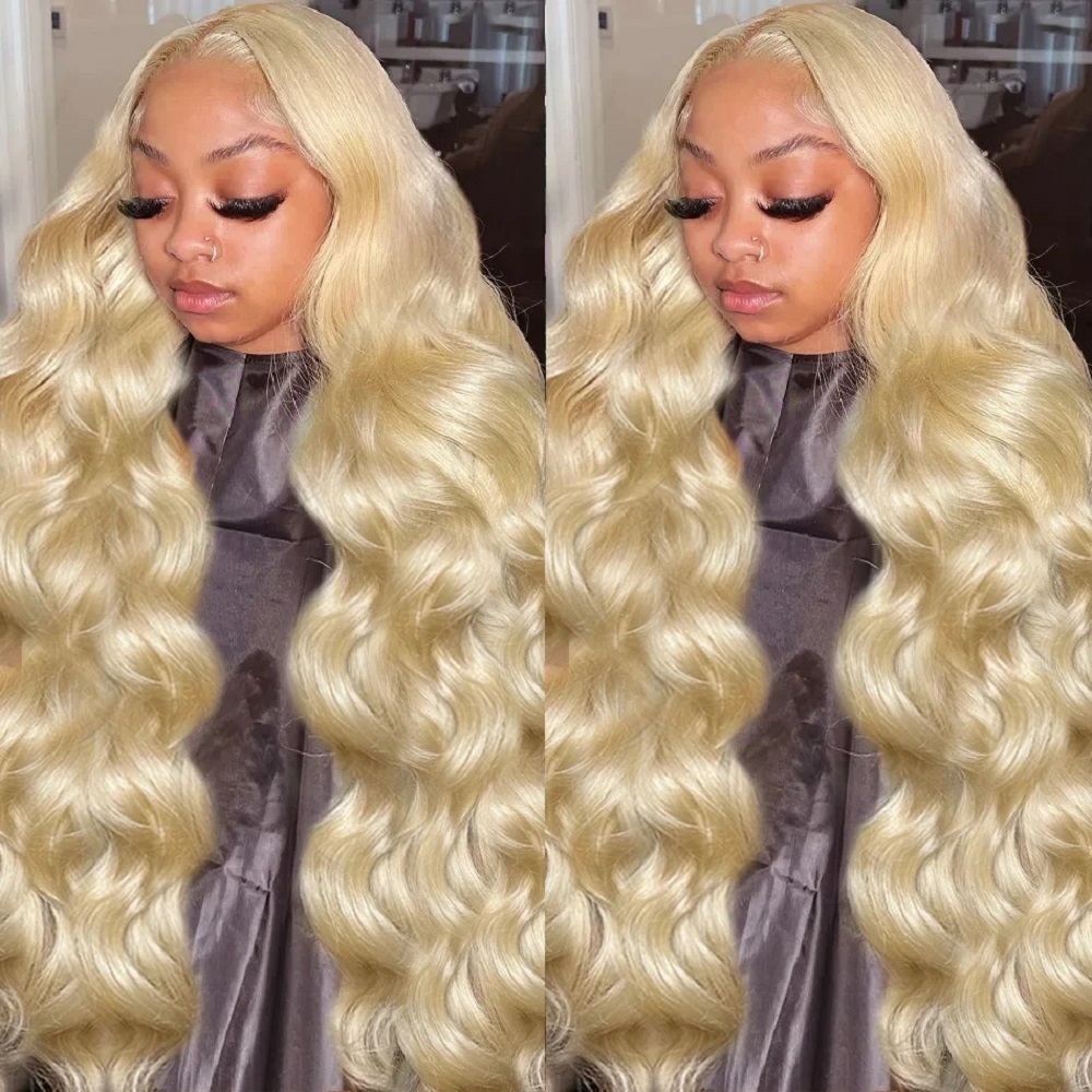 46 Inch HD Blonde 13x4 Lace Fr - 613 Blonde Body Wave Lace Front Wig ulasan dan harga