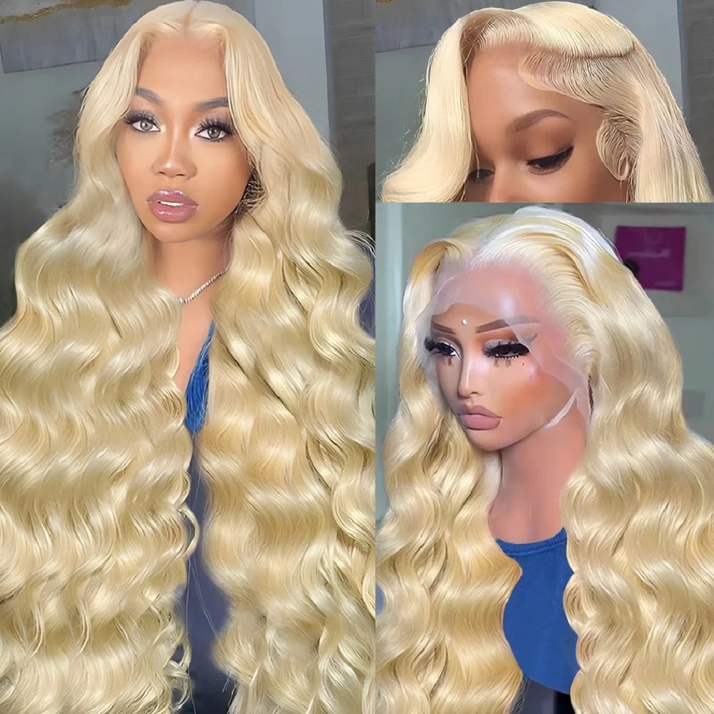 46 Inch HD Blonde 13x4 Lace Fr - 613 Blonde Body Wave Lace Front Wig ulasan dan harga