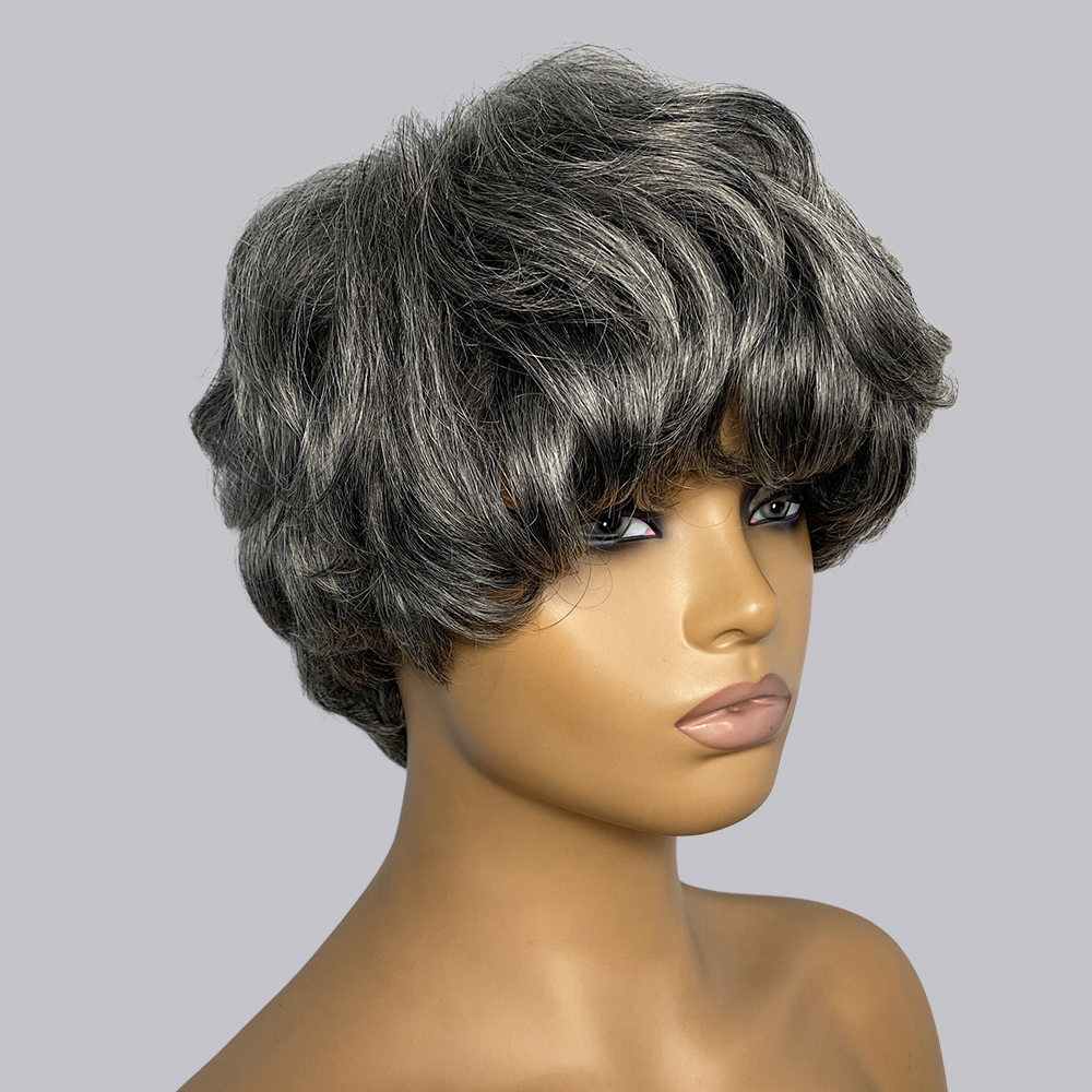 Pixie Cut Human Hair Wigs Gray - Short Pixie Cut Wig Human Hair Cheap ulasan dan harga