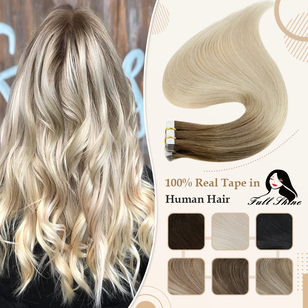 Full Shine Omber Tape in Hair  - Invisible Tape In Extensions Real Hair ulasan dan harga