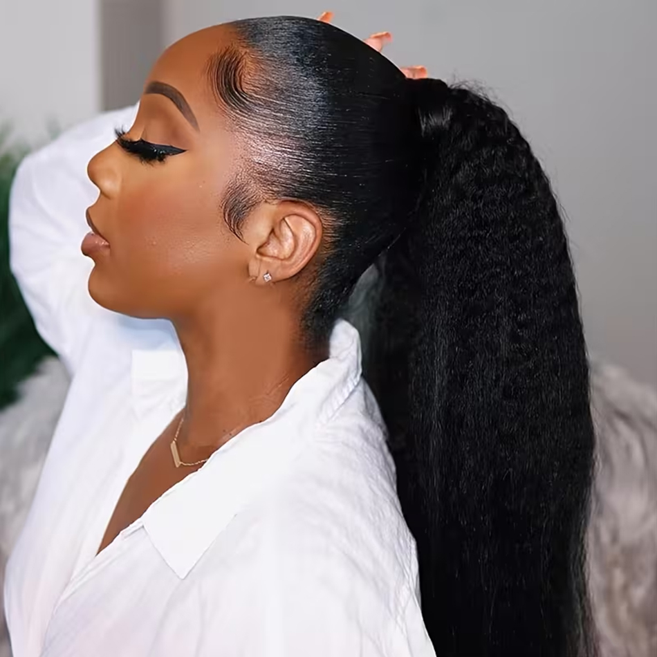 100g Kinky Straight Human Hair - Seamless Clip In Hair Extensions Human Hair ulasan dan harga