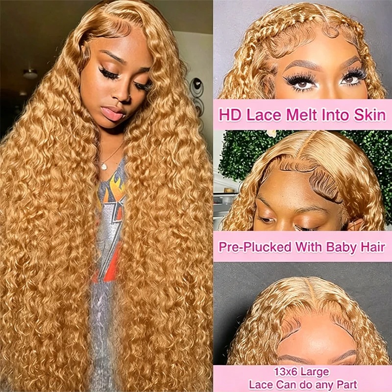 34 38Inch Honey Blonde Wig Hum - Human Hair Wigs ulasan dan harga