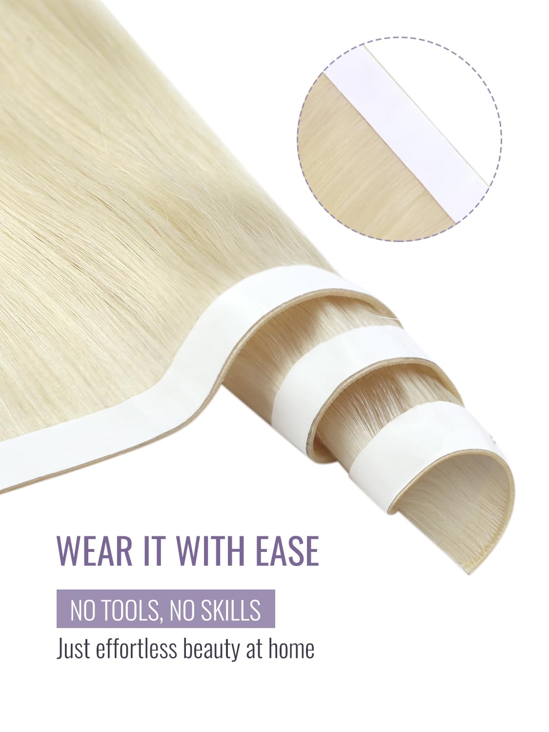 Moresoo Tape in Weft Hair Exte - Invisible Tape In Extensions Real Hair ulasan dan harga