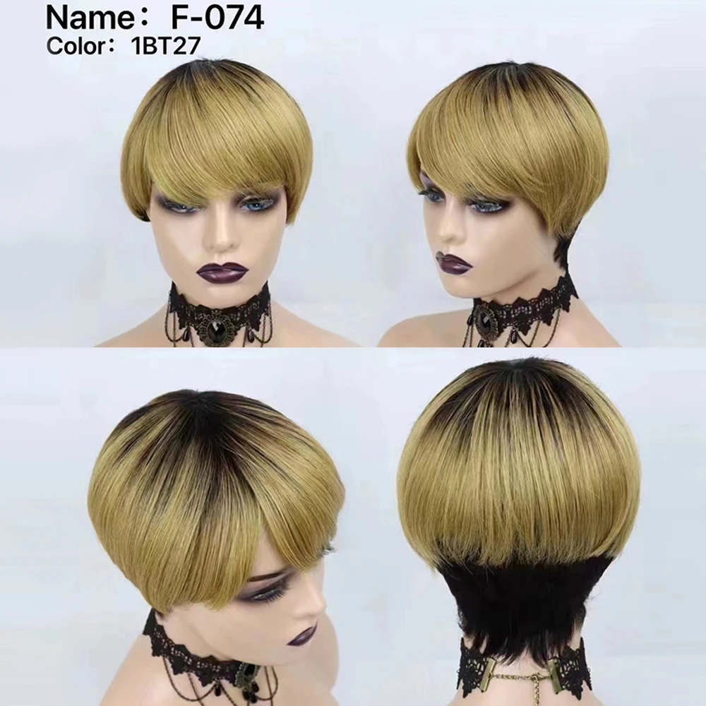 8 Inch Short Remy Hair Wig Bra - Short Pixie Cut Wig Human Hair Cheap ulasan dan harga