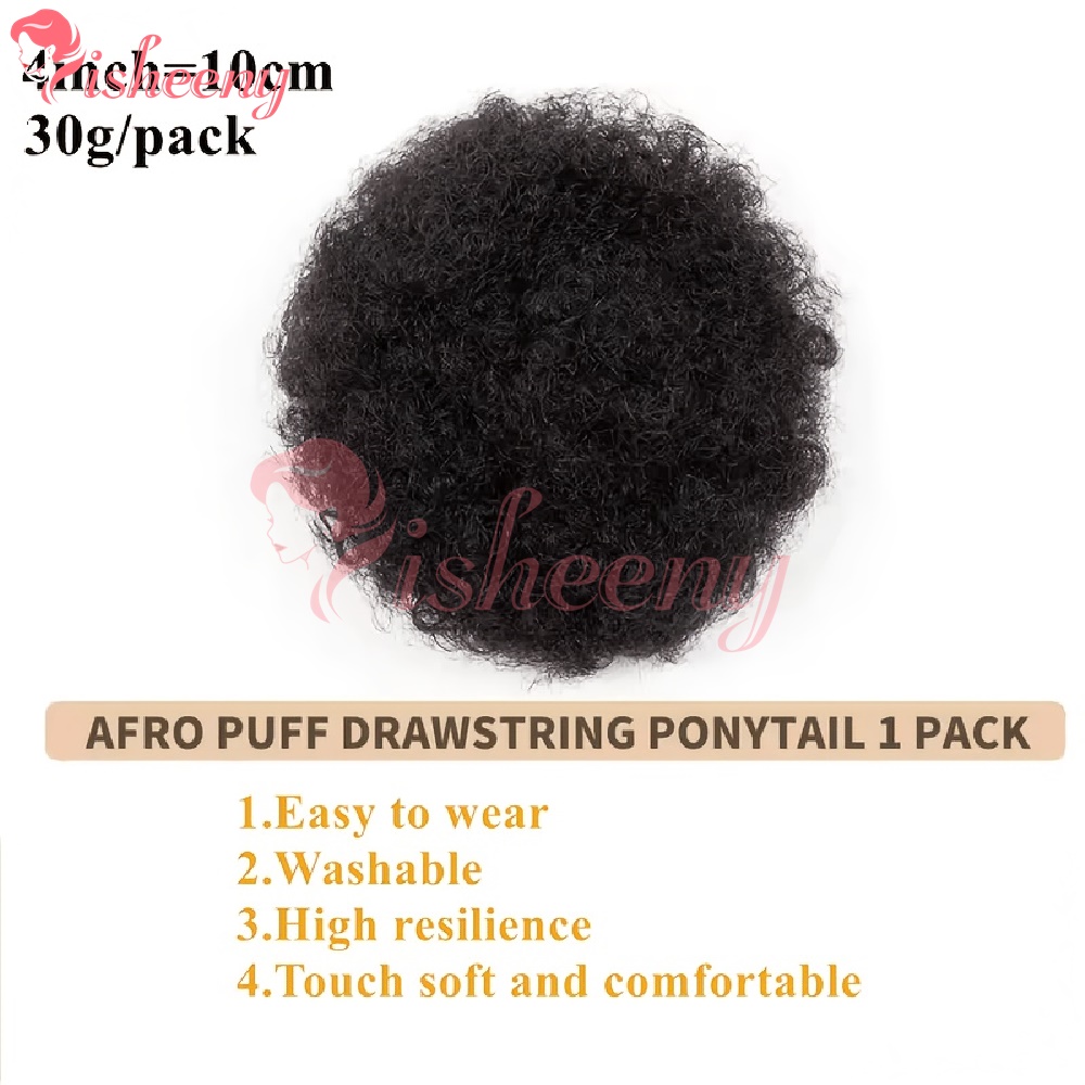 Isheeny Kinky Curly Afro Puff  - Drawstring Afro Curly Puff Ponytail ulasan dan harga