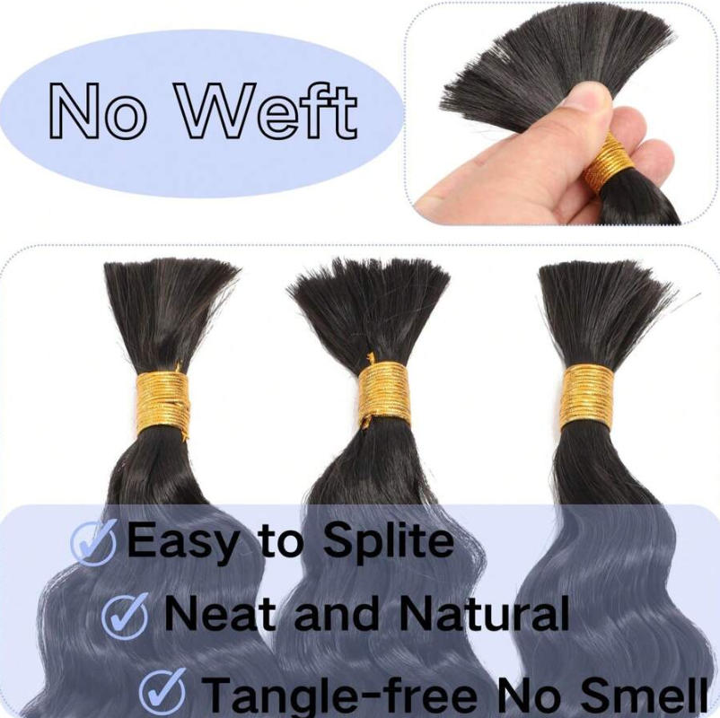 No Weft Human Braiding Hair Bu - Water Wave Bulk Human Hair For Braiding ulasan dan harga
