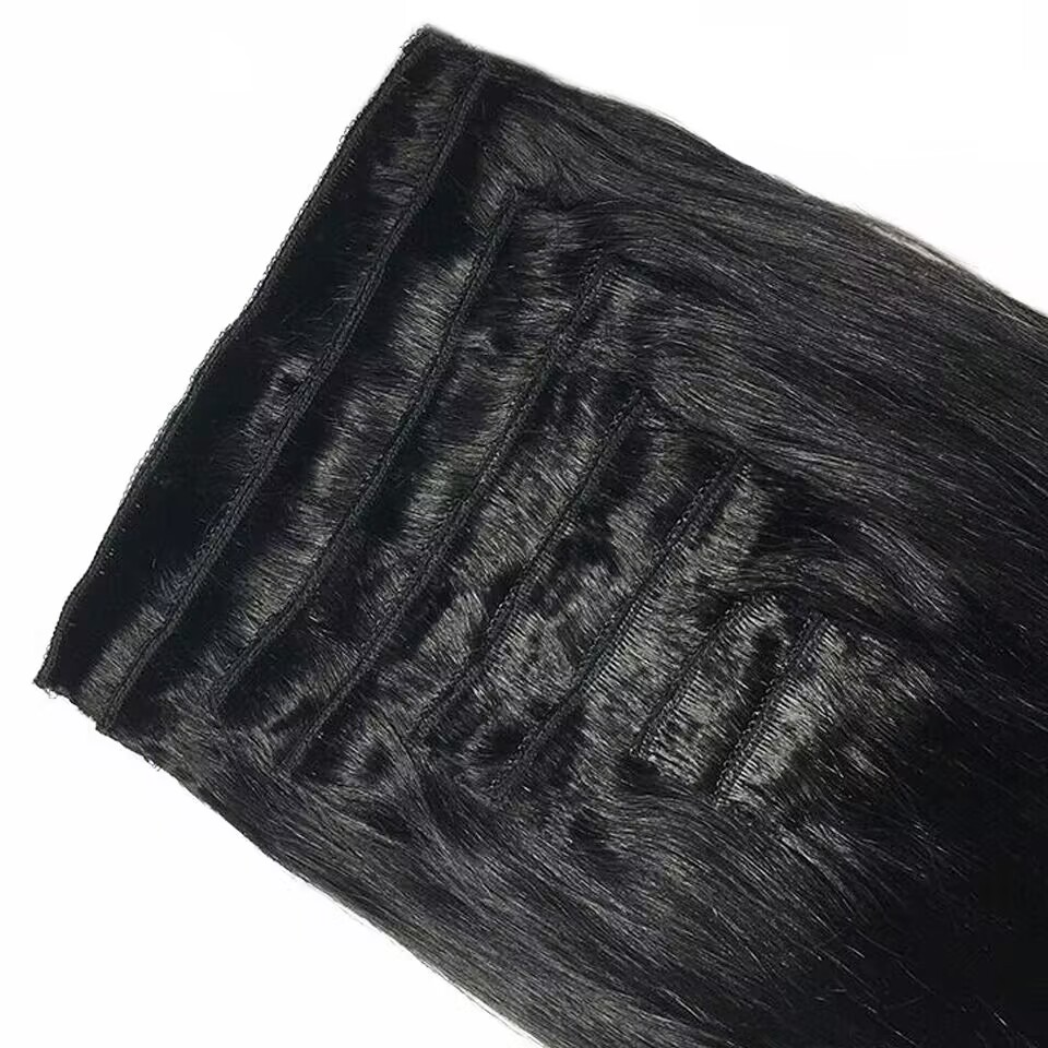 Clip in Hair Extensions Straig - Seamless Clip In Hair Extensions Human Hair ulasan dan harga