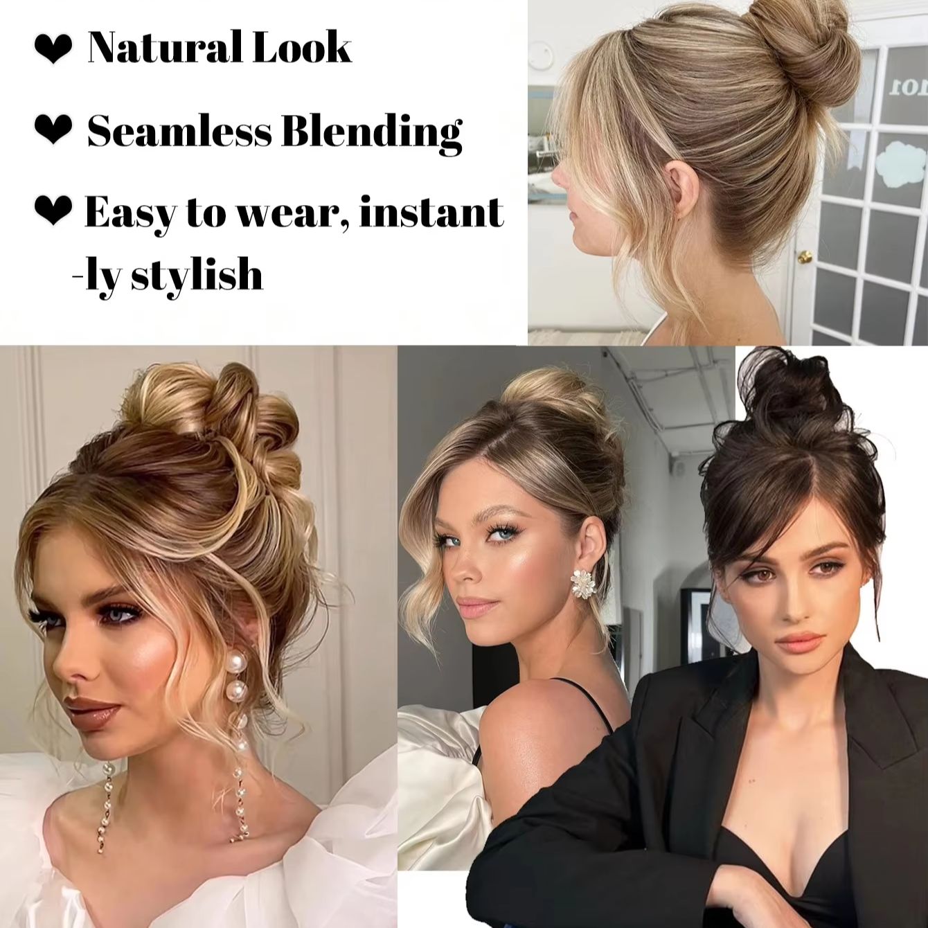 Synthetic Mini Claw Clip in Me - Claw Clip Messy Bun Hair Piece ulasan dan harga