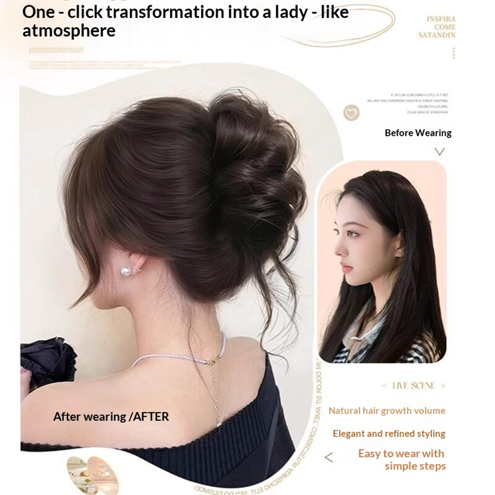 1pc Elegant Chignon Bun Extens - Claw Clip Messy Bun Hair Piece ulasan dan harga