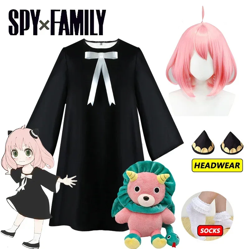 Anya Forger Cosplay Dress Anim - Synthetic Braided Wigs For Black Women ulasan dan harga
